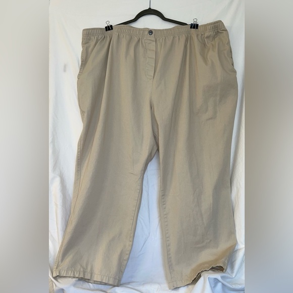 Woman Within Pants - Womens 36W Woman Within cotton twill pants w/pockets 28”L Khaki